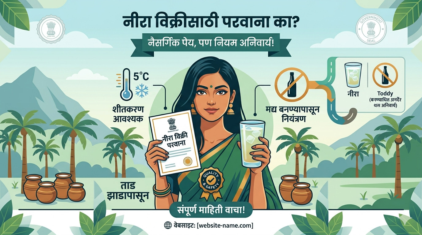 नीरा विक्रीसाठी सरकारी परवानगी (परवाना) का आवश्यक आहे?